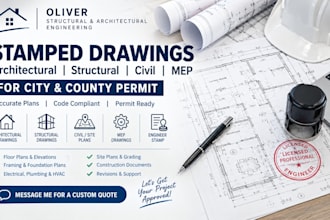 stamp architectural structural and mep drawings for city permit