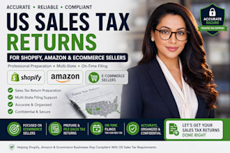 prepare US sales tax returns for shopify, amazon and ecommerce sellers