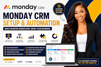 set up monday CRM, workflows and automation