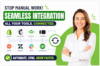 shopify mailchimp klaviyo typeform zapier zendesk slack quickbooks integration