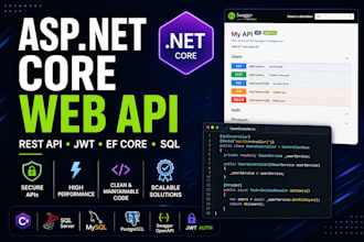 develop asp net core web API and backend solutions