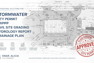 stormwater city permit swppp civil site grading hydrology report drainage plan