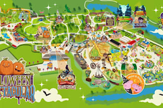design festival maps, vector map illustrations, event maps