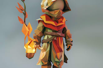 design fantasy game ready 2d low poly characters