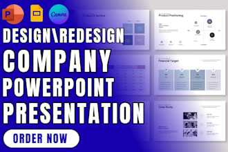 design or redesign a professional company presentation and business slides