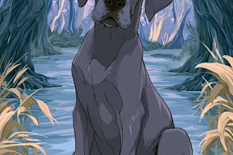 draw disney pet portrait illustration