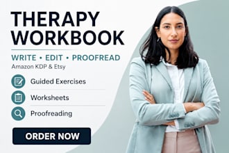 write, edit and proofread therapy workbooks for amazon KDP and etsy