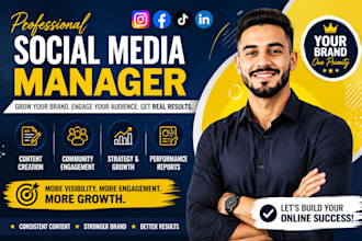 be your professional social media manager for instagram facebook marketing