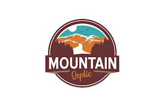 design mountain town septic business logo