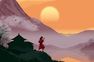 do the landscape illustrations or any other work on illustrator
