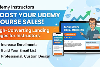 build a high converting landing page for udemy instructors using react