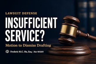 draft a US motion to dismiss for insufficient service of process
