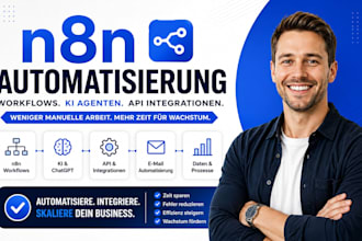 build n8n automation, ai agents, workflows and API integrations