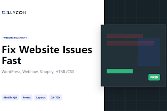 fix wordpress, webflow or shopify website issues fast