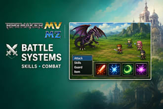develop custom rpg maker mv mz plugins, combat systems and gameplay features