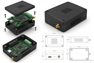 design electronics enclosure, pcb enclosure, snap fit device casing, pcb housing