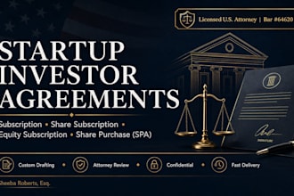draft an ironclad investor share purchase agreement spa as a US attorney