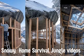 create ai jungle survival treehouse asmr short videos