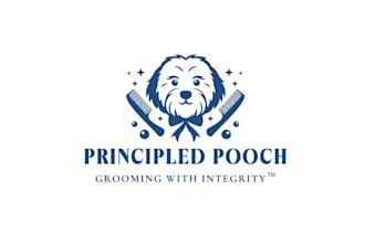 design custom small dog grooming business logo