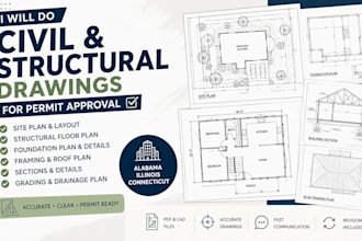 do civil and structural drawing for permit approval in alabama illinois ct