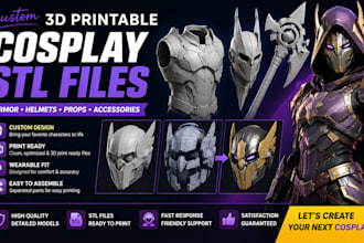 create wearable 3d cosplay armor and helmet stl files