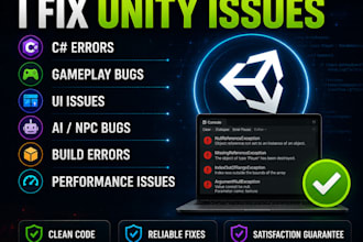 fix bugs errors crashes and issues in your unity game