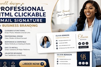 design a professional HTML clickable email signature for business branding