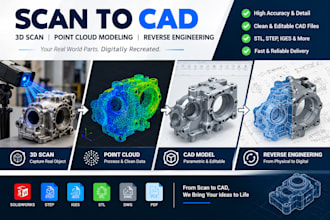 do scan to cad, 3d scan, point cloud modeling and reverse engineering
