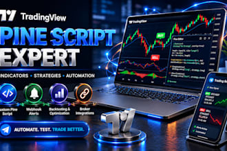 code and automate tradingview pine script indicator, strategy, and webhook alert
