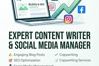 write engaging blog posts and manage your social media