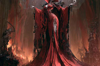 horror vampire lord queen character desing
