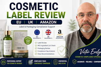 review cosmetic labels and packaging for eu UK and amazon compliance