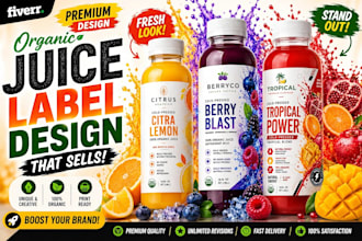 design professional juice and beverage labels