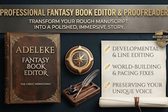 be your fantasy book editor and proofreader