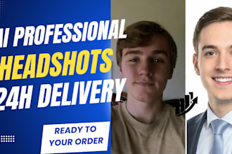 create ai professional headshots for linkedin, CV and business