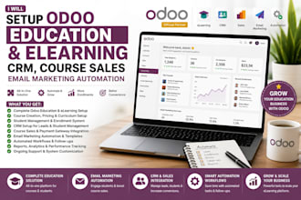 setup odoo education elearning CRM course sales email marketing automation