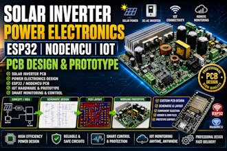 design solar inverter power electronics esp32 nodemcu iot pcb prototype