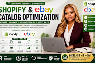 help ecommerce brands optimize their  shopify ebay catalog improve visibiility