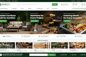 build garden furniture hardware store catering meal  service ecommerce website