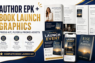 create amazon KDP a plus content, book launch graphics and author epk