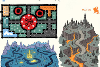 do custom dnd battle maps, rpg maps, fantasy maps, ttrpg map