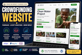 build crowdfunding website, fundraising website and wordpress donation platform
