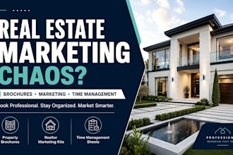 create a time management sheet and real estate marketing kit for busy realtors