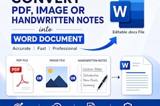 type your handwritten notes to word , convert pdf to word, convert image to pdf