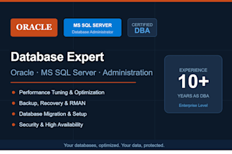 be your expert oracle and sql server database administrator