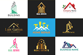do modern real estate, construction and property logo design