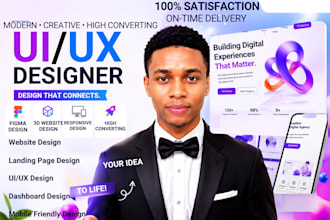 design a modern 3d website UI UX in figma ,web design and landing page,siteplan