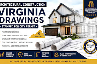 do architectural construction virginia drawing stamped for city permit