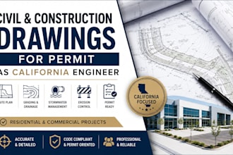 do civil and construction drawings for permit, as california engineer