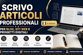 write articles and blog content in italian and inglese